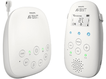 Charger l&#39;image dans la galerie, Deux babyphones blancs Philips Avent. L&#39;un affiche la température, l&#39;autre a des boutons.
