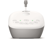 Charger l&#39;image dans la galerie, Babyphone blanc et gris. Le dessus a des boutons et une petite antenne.
