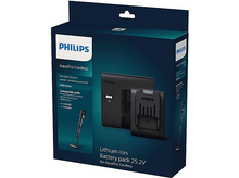 Charger l&#39;image dans la galerie, Aspirateur Philips AquaTrio Cordless en boîte. Contient aspirateur, batterie et chargeur.

