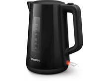 Charger l&#39;image dans la galerie, Une bouilloire électrique noire avec une échelle de mesure. Elle porte le logo PHILIPS et une lumière rouge allumée.
