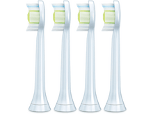 Charger l&#39;image dans la galerie, Quatre têtes de brosse à dents blanches. Chacune a des poils verts et blancs.
