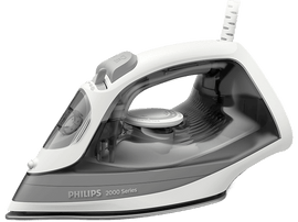 Fer à repasser Philips blanc et gris, série 2000, avec poignée grise et réservoir d