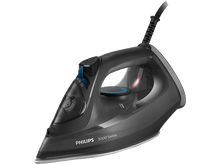 Charger l'image dans la galerie, Un fer à repasser noir Philips série 3000 avec un cadran bleu et un cordon d'alimentation noir.
