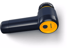 Charger l'image dans la galerie, Un cirage électrique noir et bleu marine avec un bouton d'alimentation orange.
