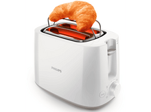 Charger l&#39;image dans la galerie, Grille-pain Philips blanc avec un croissant dessus.
