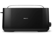 Charger l&#39;image dans la galerie, Un grille-pain noir avec le logo &#39;PHILIPS&#39;.
