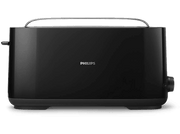 Un grille-pain noir avec le logo 'PHILIPS'.