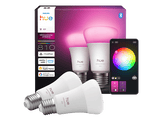 PHILIPS HUE Ampoule LED A60, lumière blanche et colorée, culot E27, lot de 2