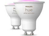 PHILIPS HUE Ampoule LED Spot GU10 4.2W Blanc et lumière colorée Blanc 2 pièces (929003666502)