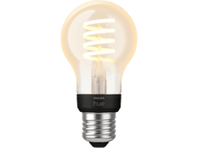 Charger l&#39;image dans la galerie, Une ampoule LED Philips Hue. Elle possède un filament en spirale et une base sombre.
