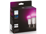 PHILIPS HUE  Ampoule Smart White and Color E27 9 W - 2 pièces (55009400) Ampoule LED connectée Multicolore Ajoutez un pont Hue Bridge pour débloquer plus de fonctionnalités
