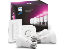 Charger l&#39;image dans la galerie, Kit d&#39;éclairage intelligent Philips Hue avec ampoules, pont et variateur.
