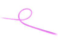 Une ligne rose incurvée, semblable au néon, sur fond noir, bouclant en haut.