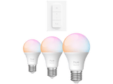 PHILIPS HUE Bundle Essential Ampoule connectée A60 - Lumière blanche et colorée 3 pièces + Interrupteur variateur sans fil