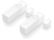 Charger l&#39;image dans la galerie, Deux appareils domestiques intelligents blancs avec le mot &#39;hue&#39; et un bouton circulaire, isolés sur fond blanc.
