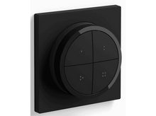 Charger l&#39;image dans la galerie, Interrupteur de lumière noir, carré, avec contrôle circulaire. Quatre points sur chaque quadrant.
