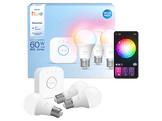 PHILIPS HUE Kit de démarrage, lumière blanche et colorée, 1 pont, 3 ampoules A60