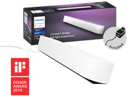 Barre lumineuse Philips Hue Play, ambiance blanche et couleur, avec sa boîte et son chargeur.