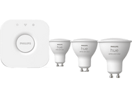 PHILIPS HUE Starterkit Bridge avec ampoules GU10 3 pièces (25828000)