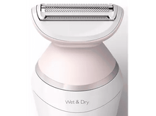 Charger l&#39;image dans la galerie, Un gros plan d&#39;une tête de rasoir blanche et rose.
