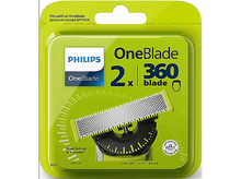 Charger l'image dans la galerie, Paquet de lames de rechange Philips OneBlade. Emballage vert et jaune, avec une lame noire.
