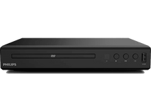 Charger l&#39;image dans la galerie, Lecteur DVD Philips noir, vue de face, avec boutons et port USB.
