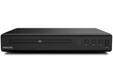 Charger l&#39;image dans la galerie, Lecteur DVD Philips noir, avec boutons et port USB à l&#39;avant.
