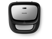 Charger l&#39;image dans la galerie, Un appareil à sandwich Philips noir et argent sur fond blanc.
