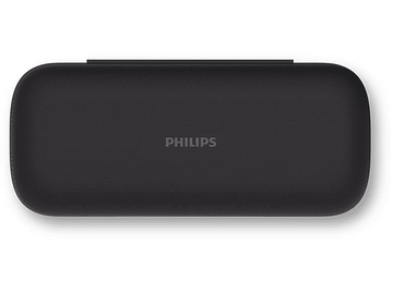 Une boîte noire rectangulaire aux coins arrondis. Le mot 'PHILIPS' est en haut.