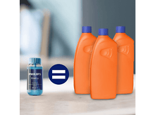 Charger l&#39;image dans la galerie, Une petite bouteille bleue, 3 bouteilles oranges et un signe égal. Les bouteilles sont sur une surface claire, avec un arrière-plan flou.
