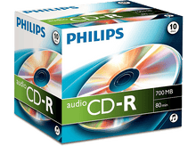 Charger l&#39;image dans la galerie, Boîte de CD-R audio Philips avec une pile de CD. Texte sur la boîte.
