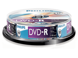 PHILIPS Pack 10 DVD-R 4.7 GB 16x (DM4S6B10F/00)