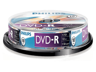 PHILIPS Pack 10 DVD-R 4.7 GB 16x (DM4S6B10F/00)