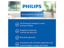 Charger l&#39;image dans la galerie, Logo Philips avec texte : Accessoire d&#39;origine. Le texte met en évidence des avantages tels que l&#39;ajustement parfait, la sécurité, les résultats garantis et la fonction optimale.
