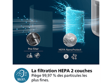 Charger l'image dans la galerie, Diagramme montrant un pré-filtre et un filtre HEPA.
