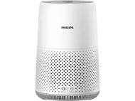 Purificateur d'air Philips blanc avec section inférieure perforée et logo Philips.