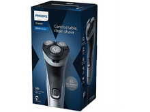 Charger l&#39;image dans la galerie, Rasoir Philips en boîte avec texte et illustrations, vue latérale.
