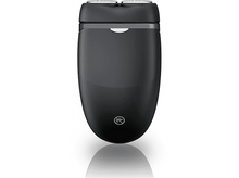 Charger l'image dans la galerie, Un rasoir électrique noir. Le rasoir est petit et arrondi, avec deux têtes de rasage sur le dessus.
