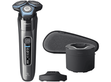 Charger l&#39;image dans la galerie, Rasoir électrique Philips Série 7000 et accessoires sur fond blanc.
