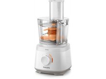 Charger l&#39;image dans la galerie, Robot culinaire Philips blanc avec cadran orange et récipient transparent.
