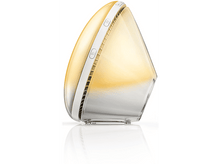 Charger l&#39;image dans la galerie, Lampe de réveil Philips, jaune et blanche. Comporte un design incurvé avec des boutons de commande sur le dessus.
