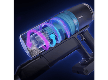 Charger l&#39;image dans la galerie, Aspirateur avec compartiment transparent, montrant les débris et les flux d&#39;air tourbillonnants.
