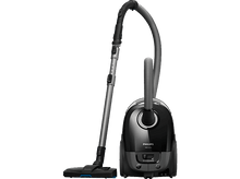 Charger l&#39;image dans la galerie, Aspirateur Philips noir et gris avec tuyau et brosse.
