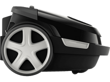Charger l&#39;image dans la galerie, Aspirateur noir. Principalement noir avec une roue blanche. La marque et le nom du modèle sont visibles.
