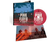 Coffret de l'album 'Pink Floyd at Pompeii' de Pink Floyd, avec CD, livret et photo, tout sur blanc.