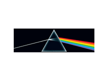 Charger l'image dans la galerie, Pochette de l'album Dark Side of the Moon : prisme divisant la lumière en arc-en-ciel sur fond noir.
