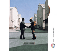 Charger l&#39;image dans la galerie, Pochette d&#39;album: Deux hommes se serrent la main, l&#39;un en feu. Bâtiments en arrière-plan, intitulé &#39;Wish You Were Here&#39;.
