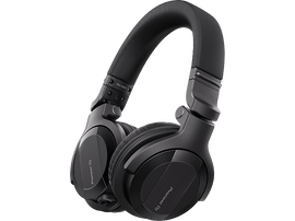 Casque DJ Pioneer noir, vue rapprochée.