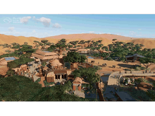 Charger l&#39;image dans la galerie, Vue aérienne d&#39;une exposition de zoo. Comprend des bâtiments, des arbres, une rivière et des personnes.
