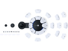 Charger l&#39;image dans la galerie, Manette noire avec plusieurs boutons disposés en cercle sur fond noir.
